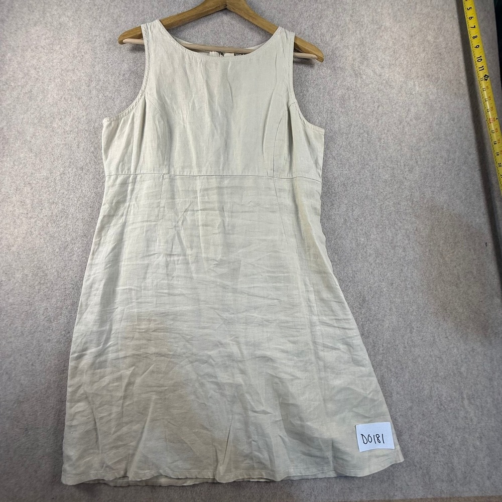 American Eagle Outfitters Vintage 100% Linen Sleeveless Empire Dress Beige 10